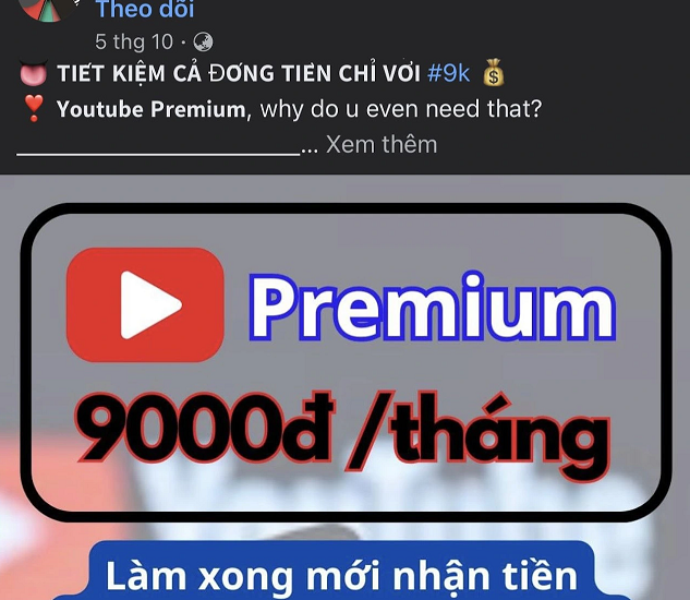 Cảnh giác với dịch vụ YouTube Premium giá rẻ